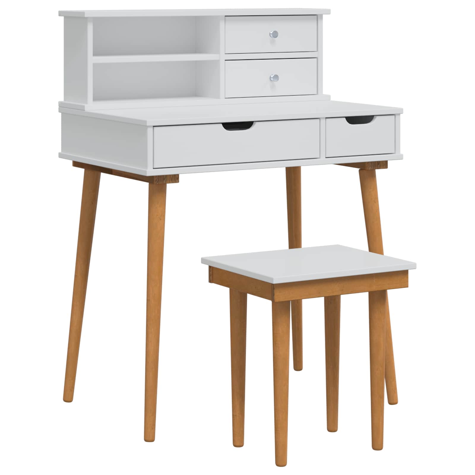 Σετ Τραπεζιού Μακιγιάζ FAUSKE 3 pcs Λευκό 76 x 50 x 103,5 εκ - Pakobazaar