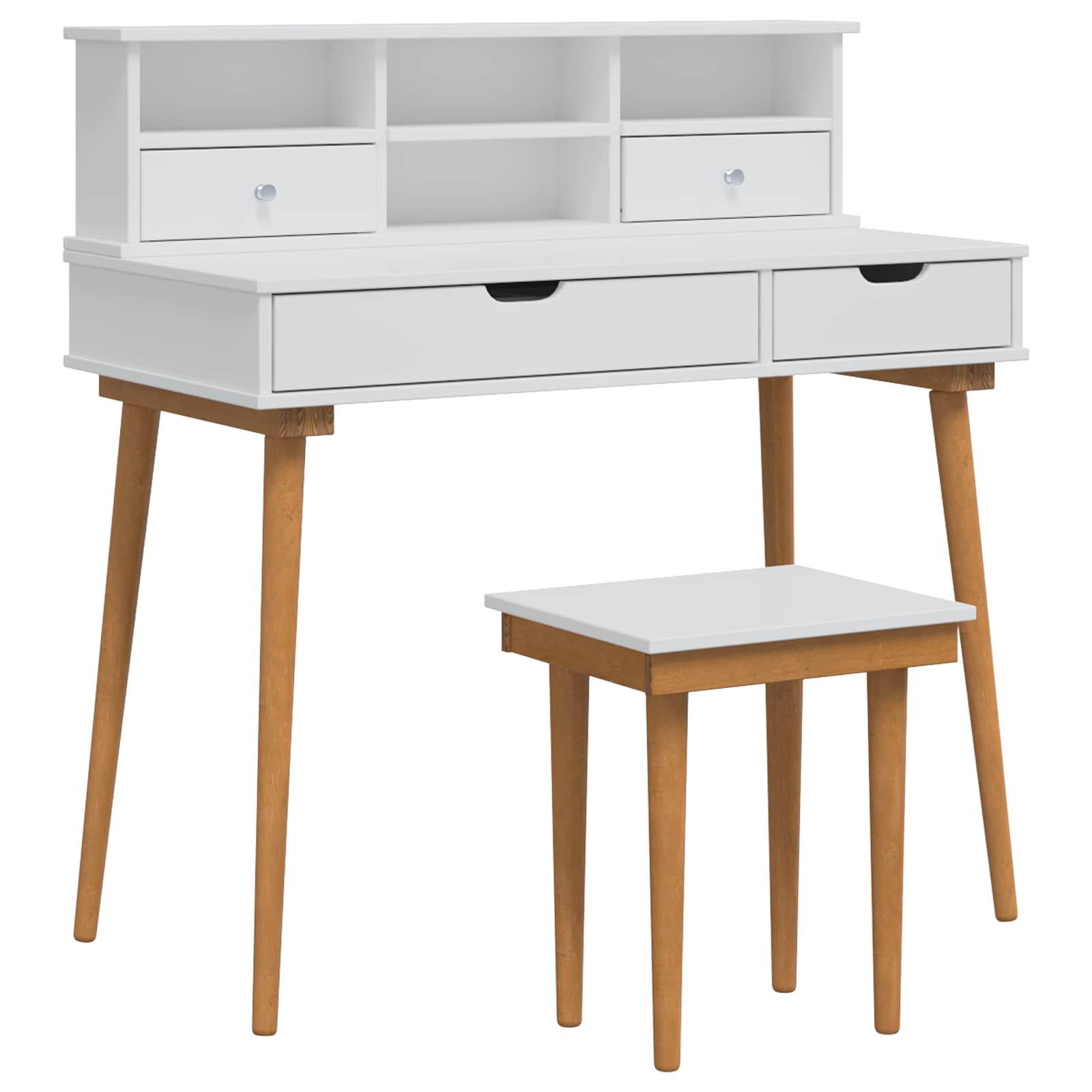 Σετ Τραπεζιού Μακιγιάζ FAUSKE 3 pcs Λευκό 100 x 50 x 103,5 εκ. - Pakobazaar
