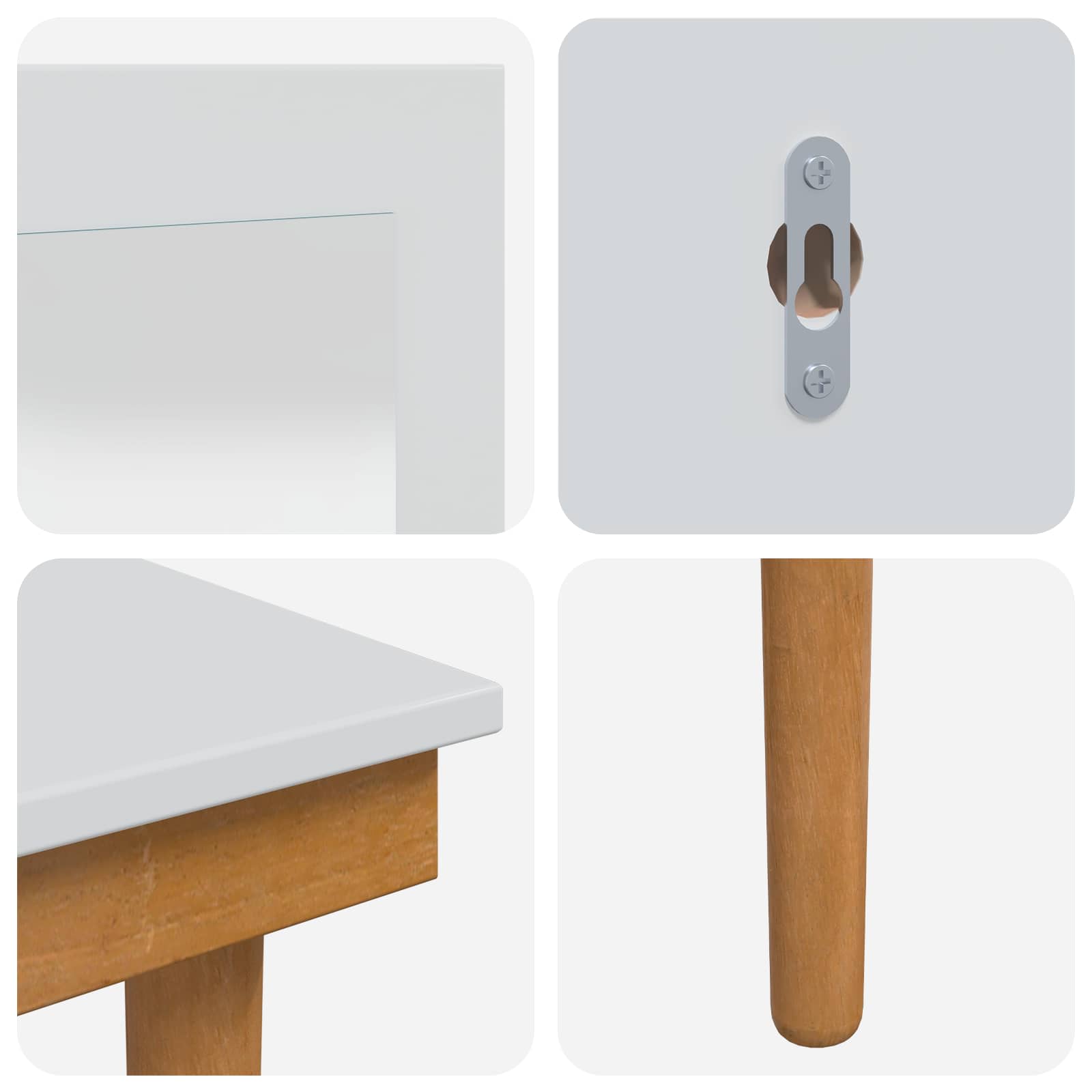 Σετ Τραπεζιού Μακιγιάζ FAUSKE 3 pcs Λευκό 100 x 50 x 143 εκ