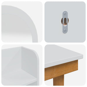 Σετ Τραπεζιού Μακιγιάζ FAUSKE 4 pcs Λευκό 76 x 50 x 143 εκ - Pakobazaar