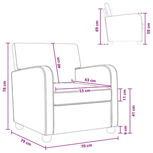 Πολυθρόνα Αντικέ γυαλιστερό καφέ Τεχνητό Δέρμα