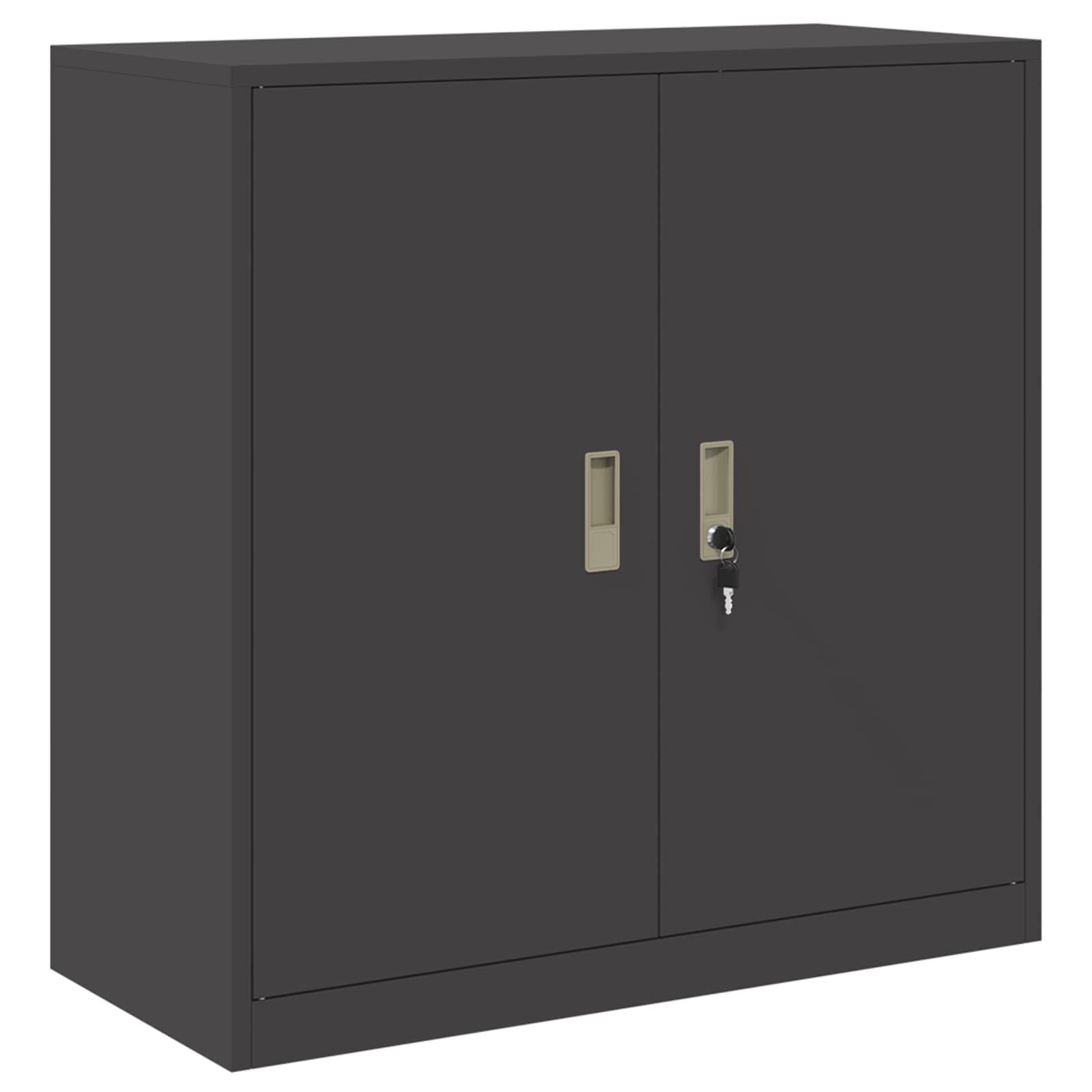 Ντουλάπι αποθήκευσης 2 τμχ. Μαύρο 90 x 40 x 130 cm Ατσάλι