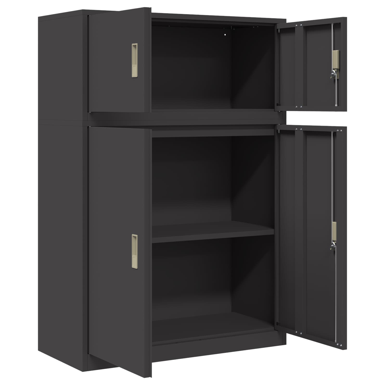 Ντουλάπι αποθήκευσης 2 τμχ. Μαύρο 90 x 40 x 130 cm Ατσάλι