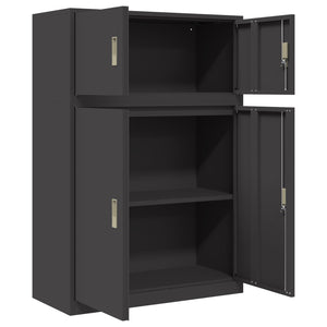 Ντουλάπι αποθήκευσης 2 τμχ. Μαύρο 90 x 40 x 130 cm Ατσάλι