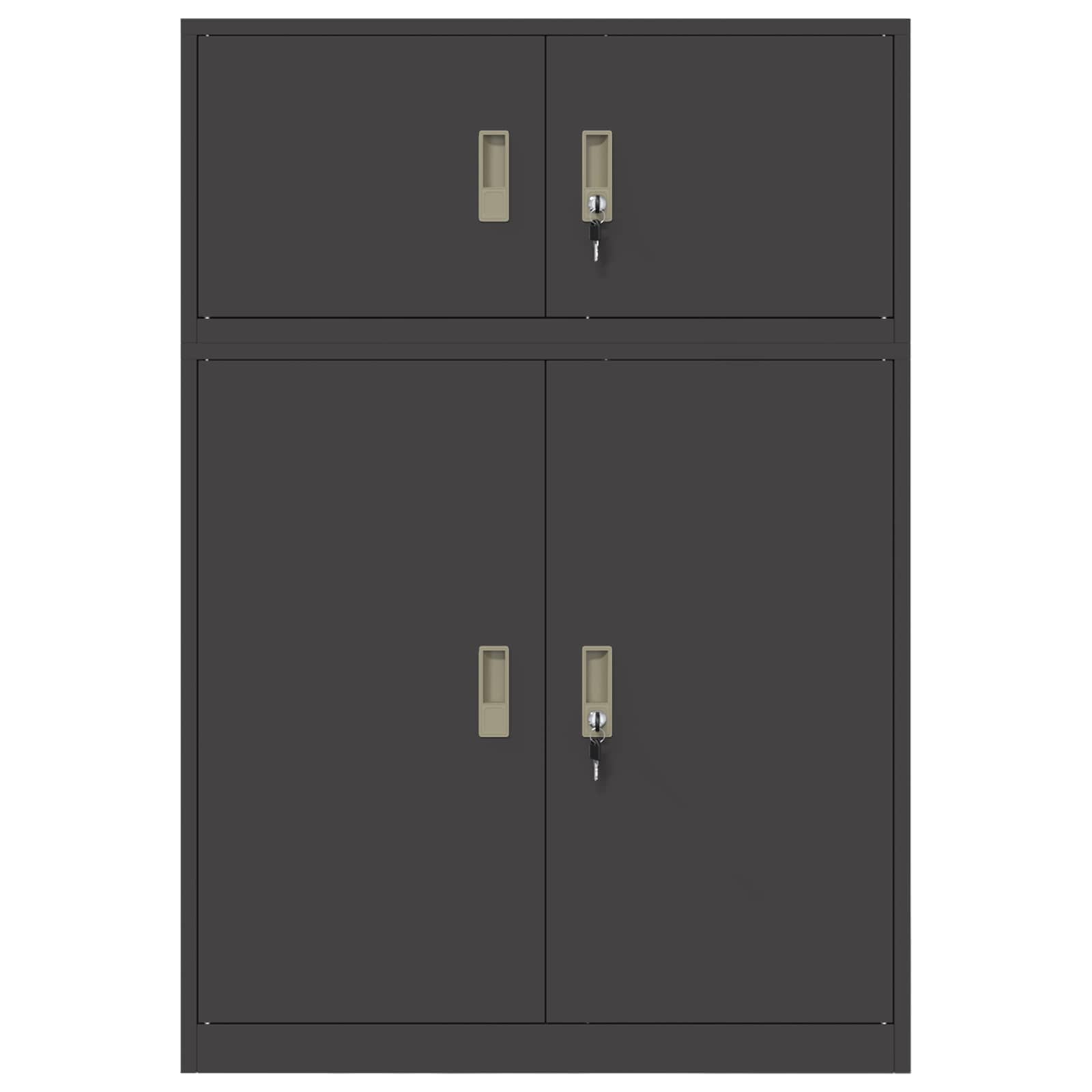 Ντουλάπι αποθήκευσης 2 τμχ. Μαύρο 90 x 40 x 130 cm Ατσάλι