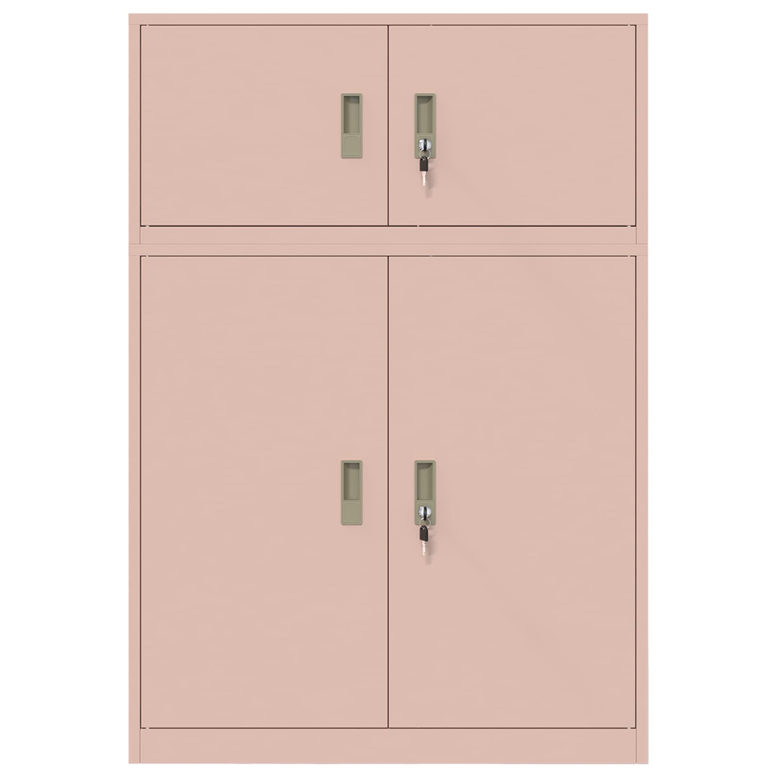 Ντουλάπι αποθήκευσης 2 τμχ. Ροζ 90 x 40 x 130 cm Ατσάλι