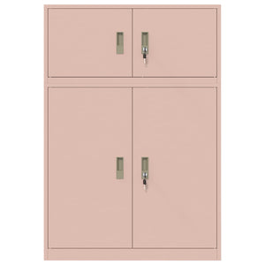 Ντουλάπι αποθήκευσης 2 τμχ. Ροζ 90 x 40 x 130 cm Ατσάλι