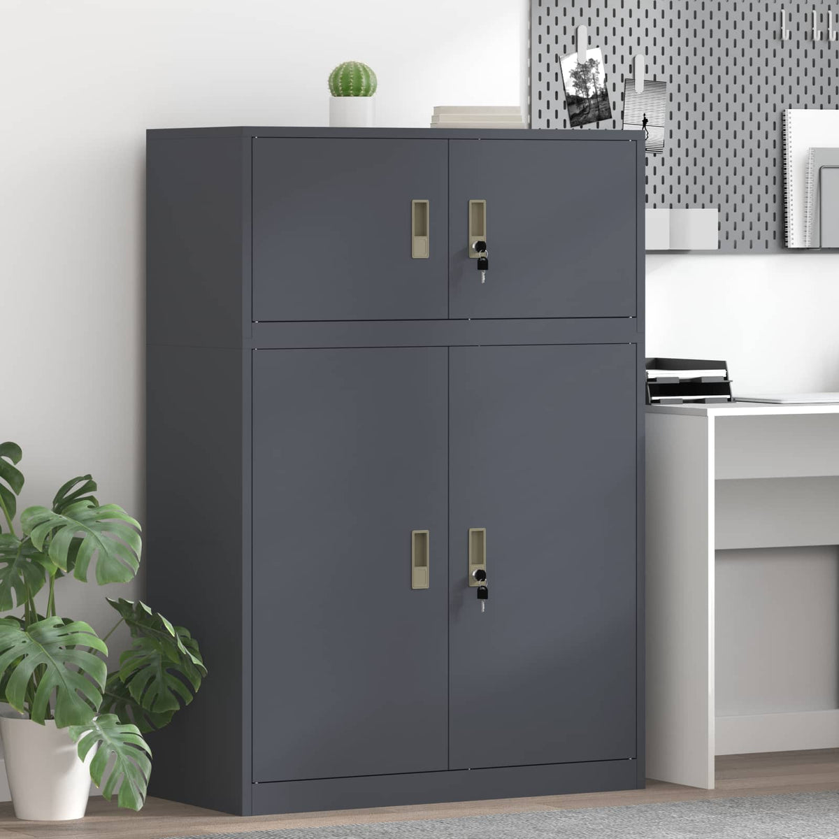 Ντουλάπι αποθήκευσης 2 τμχ. Ανθρακί 90 x 40 x 130 cm Ατσάλι