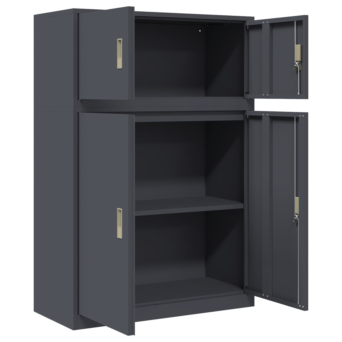 Ντουλάπι αποθήκευσης 2 τμχ. Ανθρακί 90 x 40 x 130 cm Ατσάλι