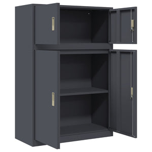 Ντουλάπι αποθήκευσης 2 τμχ. Ανθρακί 90 x 40 x 130 cm Ατσάλι