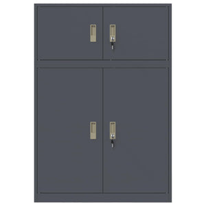 Ντουλάπι αποθήκευσης 2 τμχ. Ανθρακί 90 x 40 x 130 cm Ατσάλι