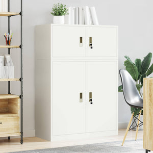 Ντουλάπι αποθήκευσης 2 τμχ. Λευκός 90 x 40 x 130 cm Ατσάλι