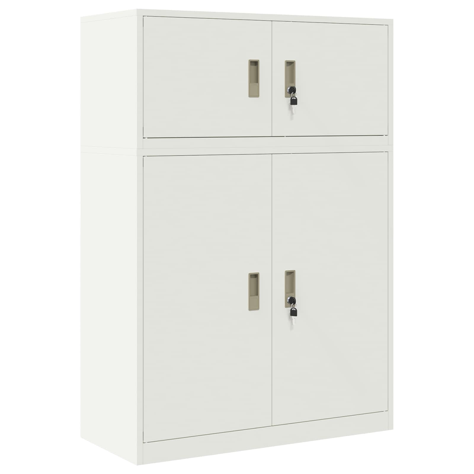 Ντουλάπι αποθήκευσης 2 τμχ. Λευκός 90 x 40 x 130 cm Ατσάλι