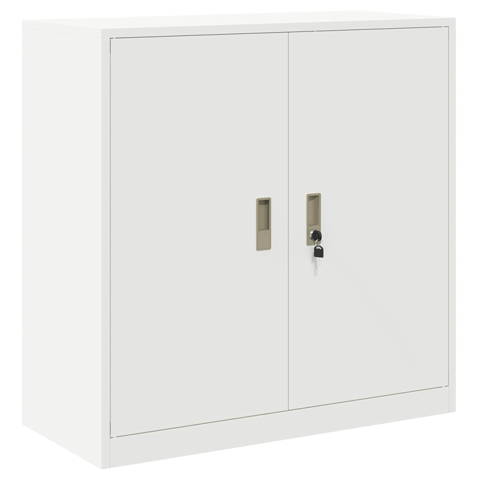 Ντουλάπι αποθήκευσης 2 τμχ. Λευκός 90 x 40 x 130 cm Ατσάλι