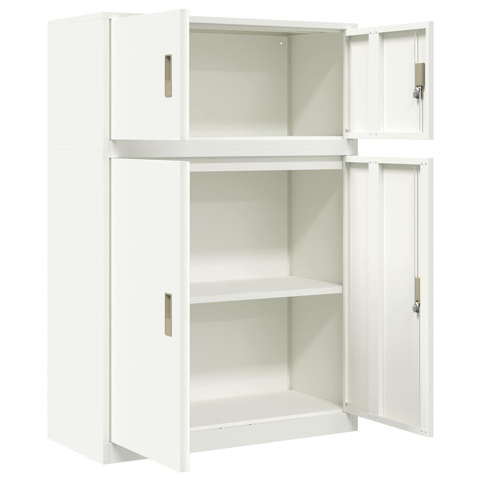 Ντουλάπι αποθήκευσης 2 τμχ. Λευκός 90 x 40 x 130 cm Ατσάλι