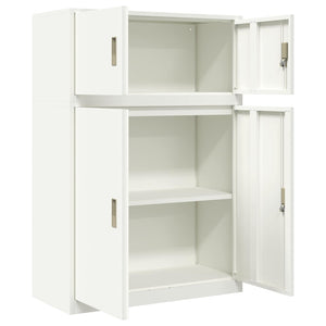 Ντουλάπι αποθήκευσης 2 τμχ. Λευκός 90 x 40 x 130 cm Ατσάλι
