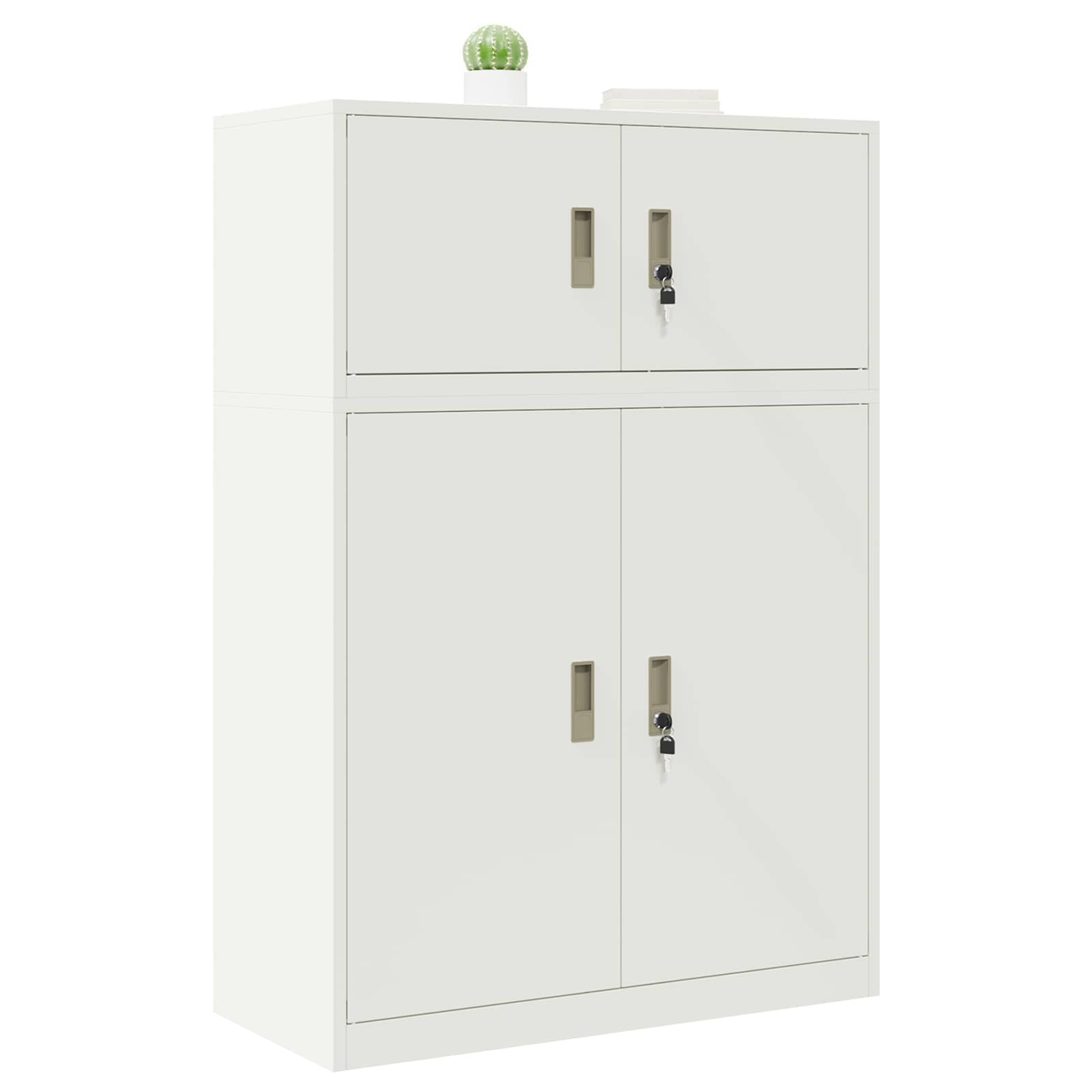 Ντουλάπι αποθήκευσης 2 τμχ. Λευκός 90 x 40 x 130 cm Ατσάλι