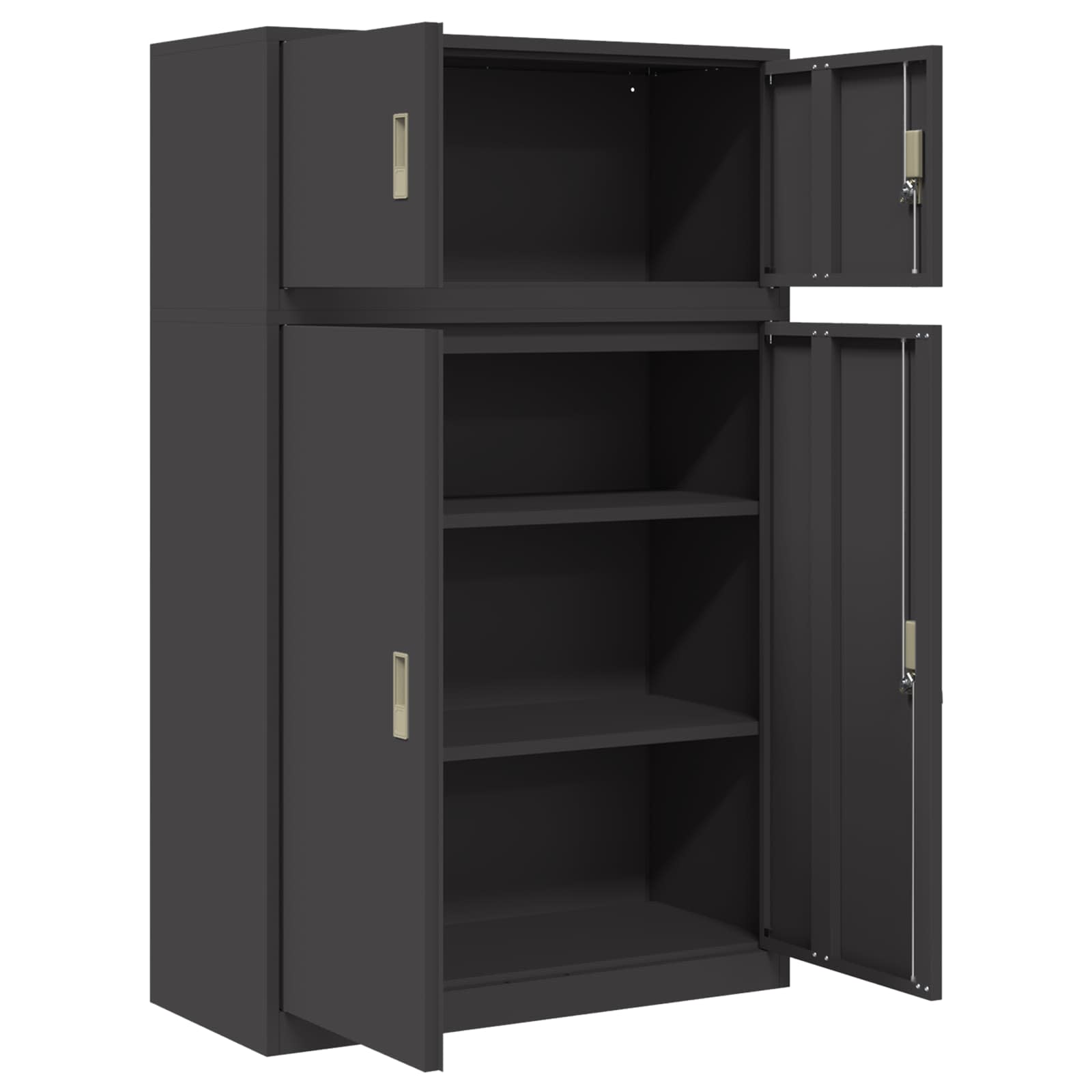 Ντουλάπι αποθήκευσης 2 τμχ. Μαύρο 90 x 40 x 145 cm Ατσάλι
