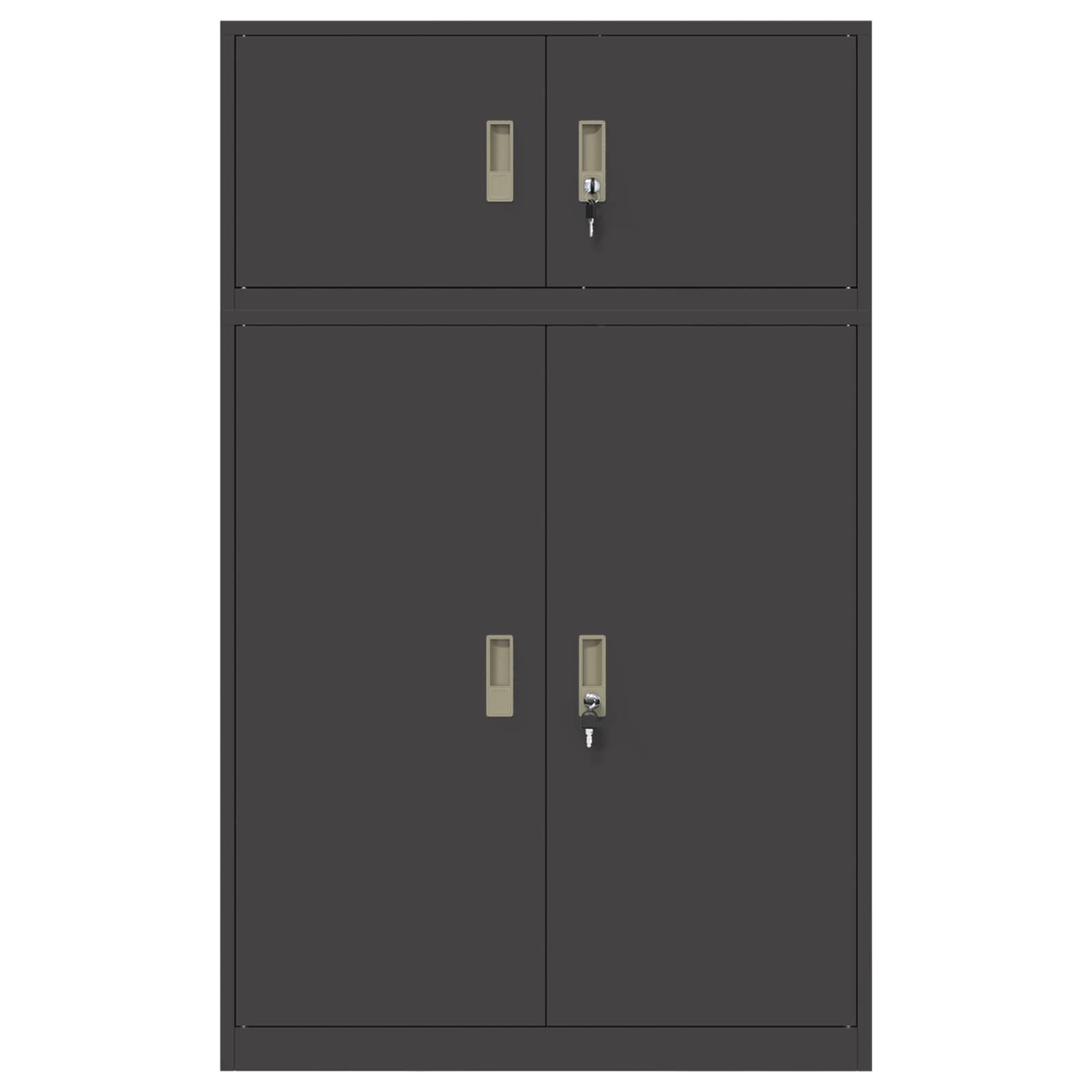 Ντουλάπι αποθήκευσης 2 τμχ. Μαύρο 90 x 40 x 145 cm Ατσάλι