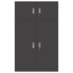 Ντουλάπι αποθήκευσης 2 τμχ. Μαύρο 90 x 40 x 145 cm Ατσάλι
