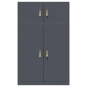 Ντουλάπι αποθήκευσης 2 τμχ. Ανθρακί 90 x 40 x 145 cm Ατσάλι