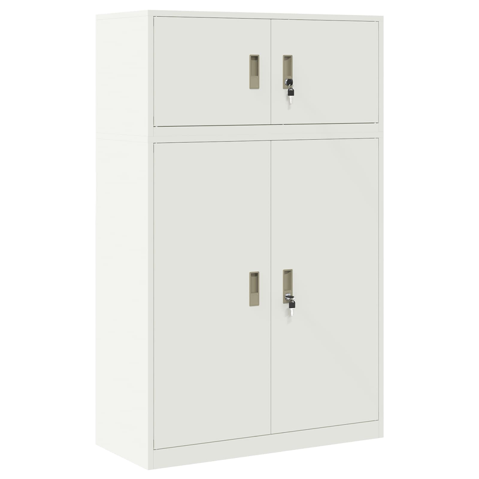 Ντουλάπι αποθήκευσης 2 τμχ. Λευκός 90 x 40 x 145 cm Ατσάλι