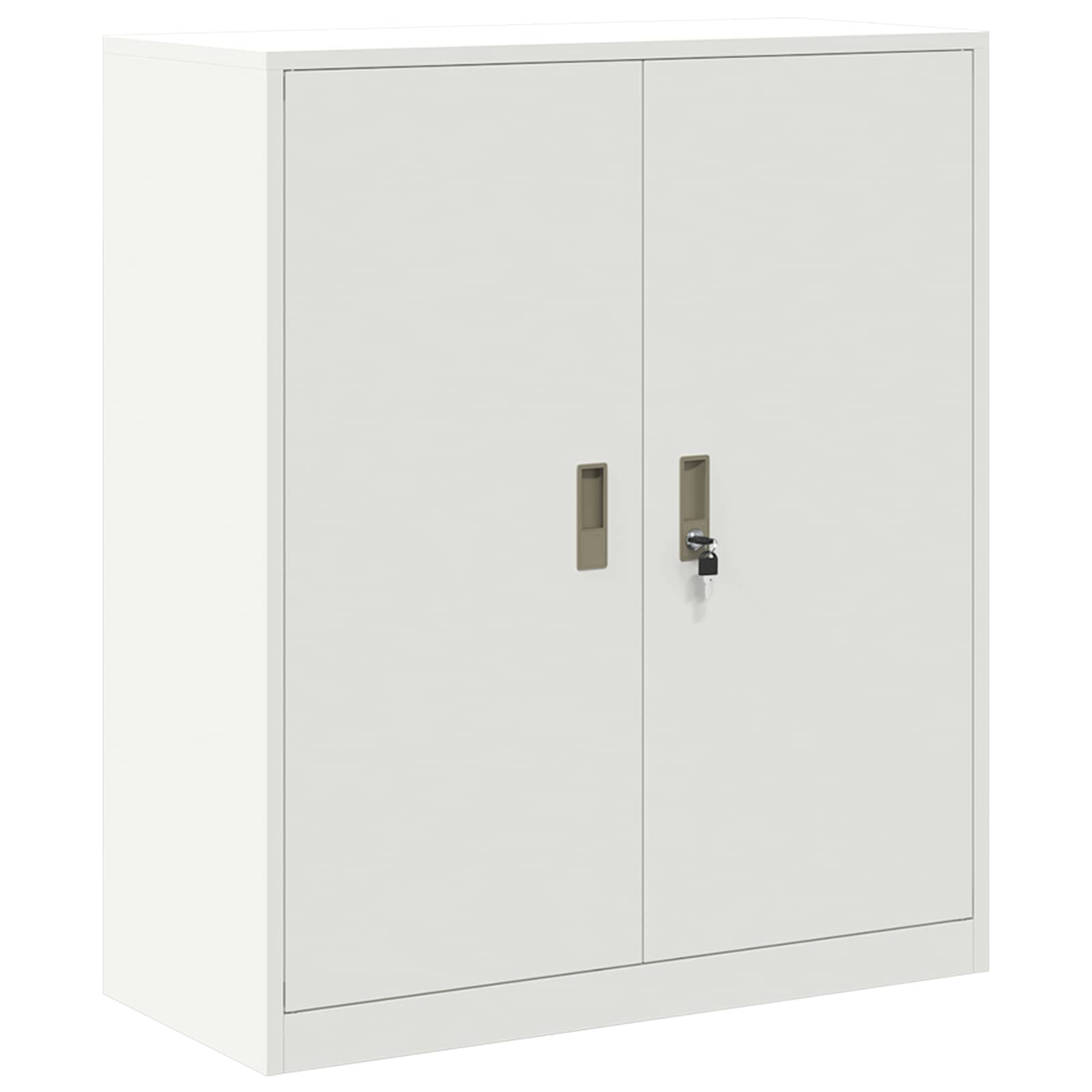 Ντουλάπι αποθήκευσης 2 τμχ. Λευκός 90 x 40 x 145 cm Ατσάλι