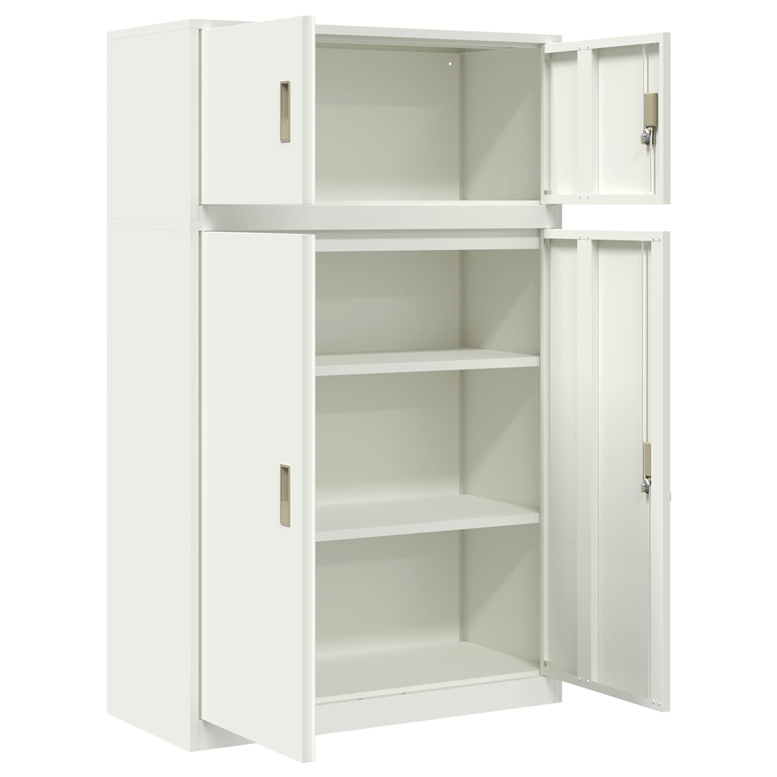 Ντουλάπι αποθήκευσης 2 τμχ. Λευκός 90 x 40 x 145 cm Ατσάλι