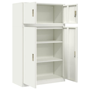 Ντουλάπι αποθήκευσης 2 τμχ. Λευκός 90 x 40 x 145 cm Ατσάλι