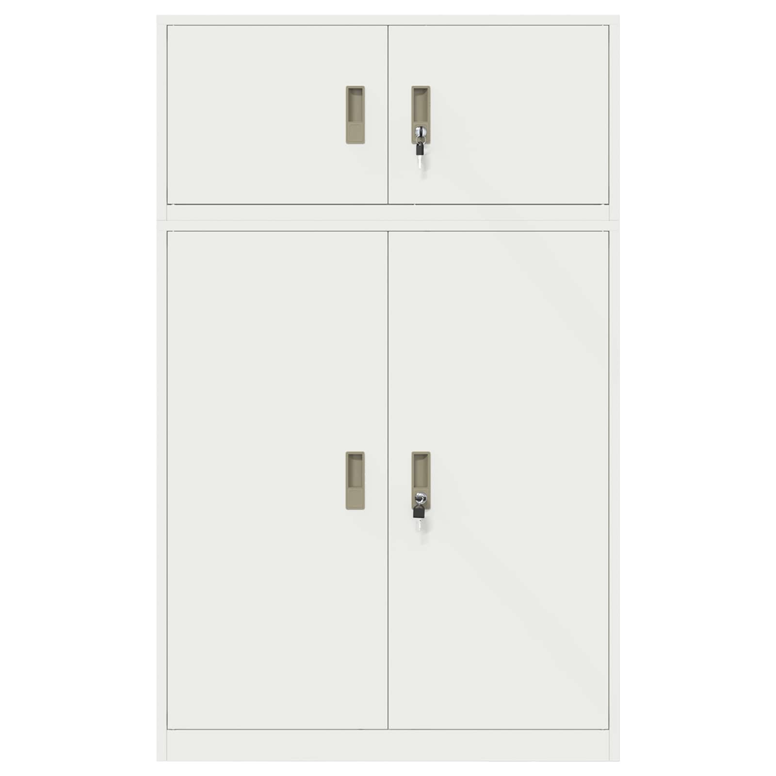Ντουλάπι αποθήκευσης 2 τμχ. Λευκός 90 x 40 x 145 cm Ατσάλι
