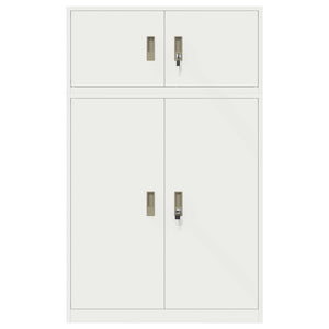 Ντουλάπι αποθήκευσης 2 τμχ. Λευκός 90 x 40 x 145 cm Ατσάλι