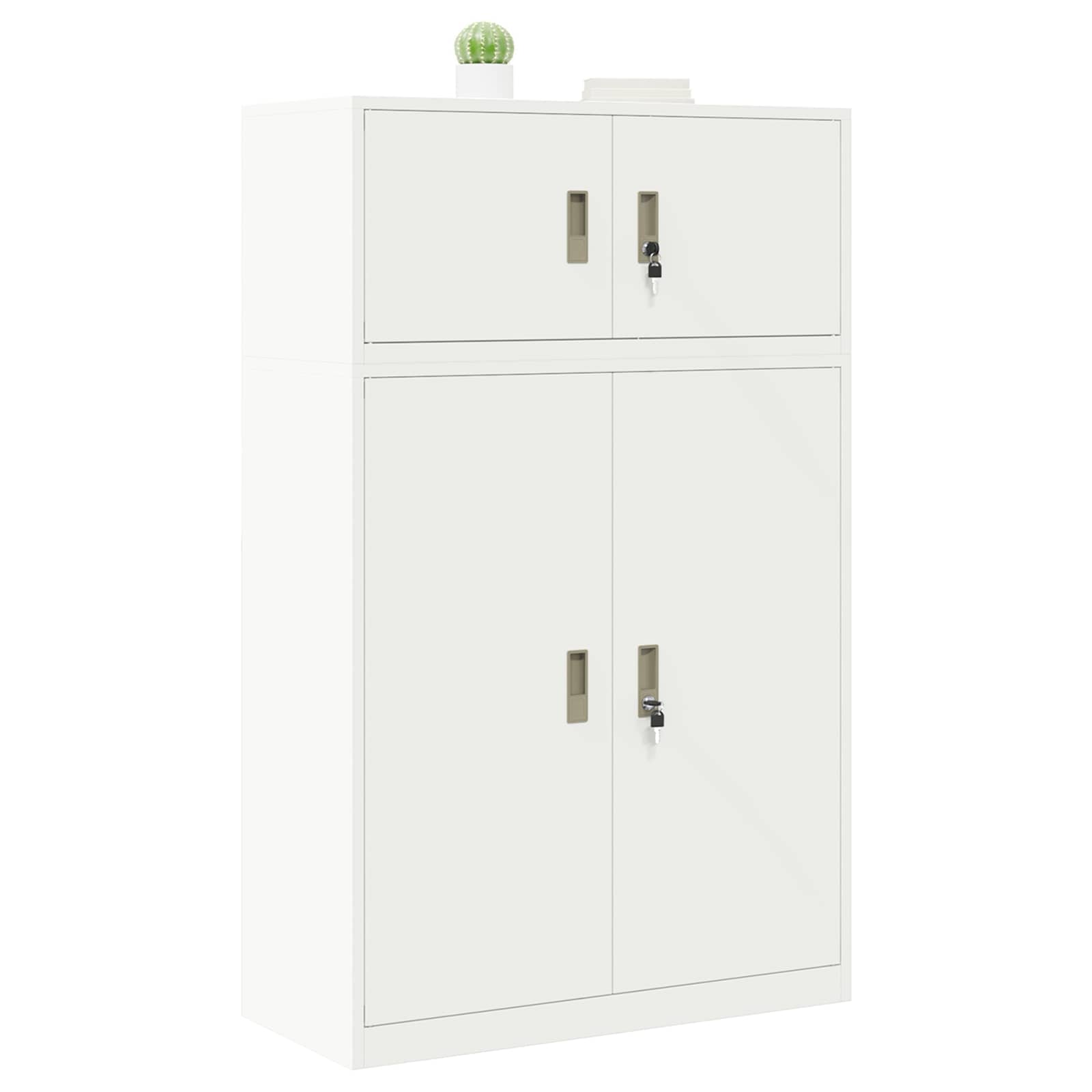 Ντουλάπι αποθήκευσης 2 τμχ. Λευκός 90 x 40 x 145 cm Ατσάλι
