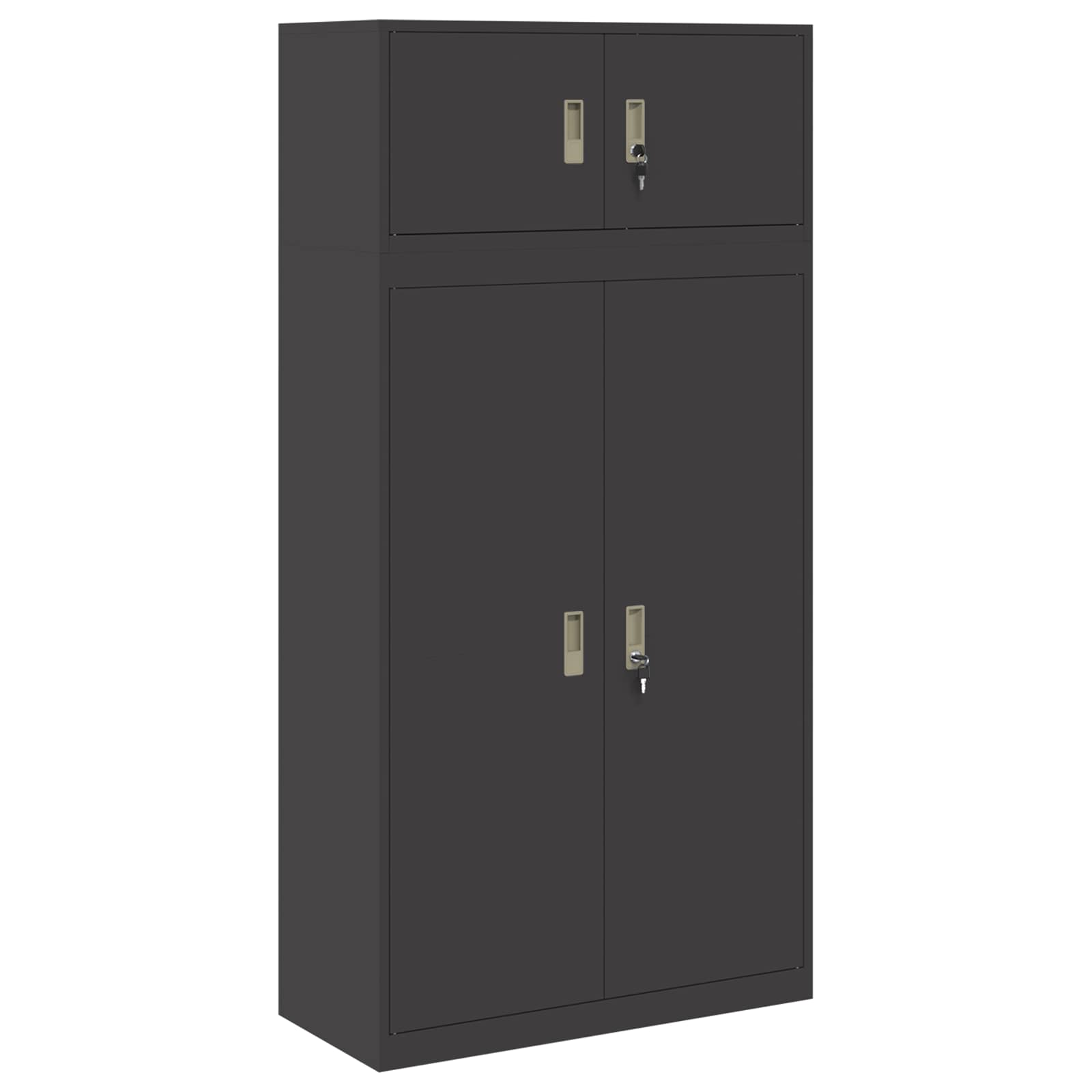 Ντουλάπι αποθήκευσης 2 τμχ. Μαύρο 90 x 40 x 180 cm Ατσάλι - Pakobazaar