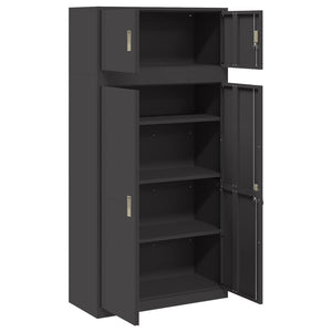 Ντουλάπι αποθήκευσης 2 τμχ. Μαύρο 90 x 40 x 180 cm Ατσάλι - Pakobazaar