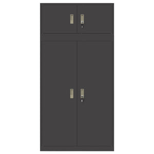 Ντουλάπι αποθήκευσης 2 τμχ. Μαύρο 90 x 40 x 180 cm Ατσάλι - Pakobazaar