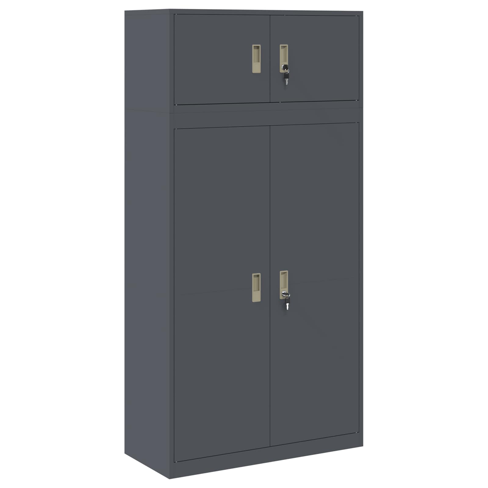 Ντουλάπι αποθήκευσης 2 τμχ. Ανθρακί 90 x 40 x 180 cm Ατσάλι - Pakobazaar