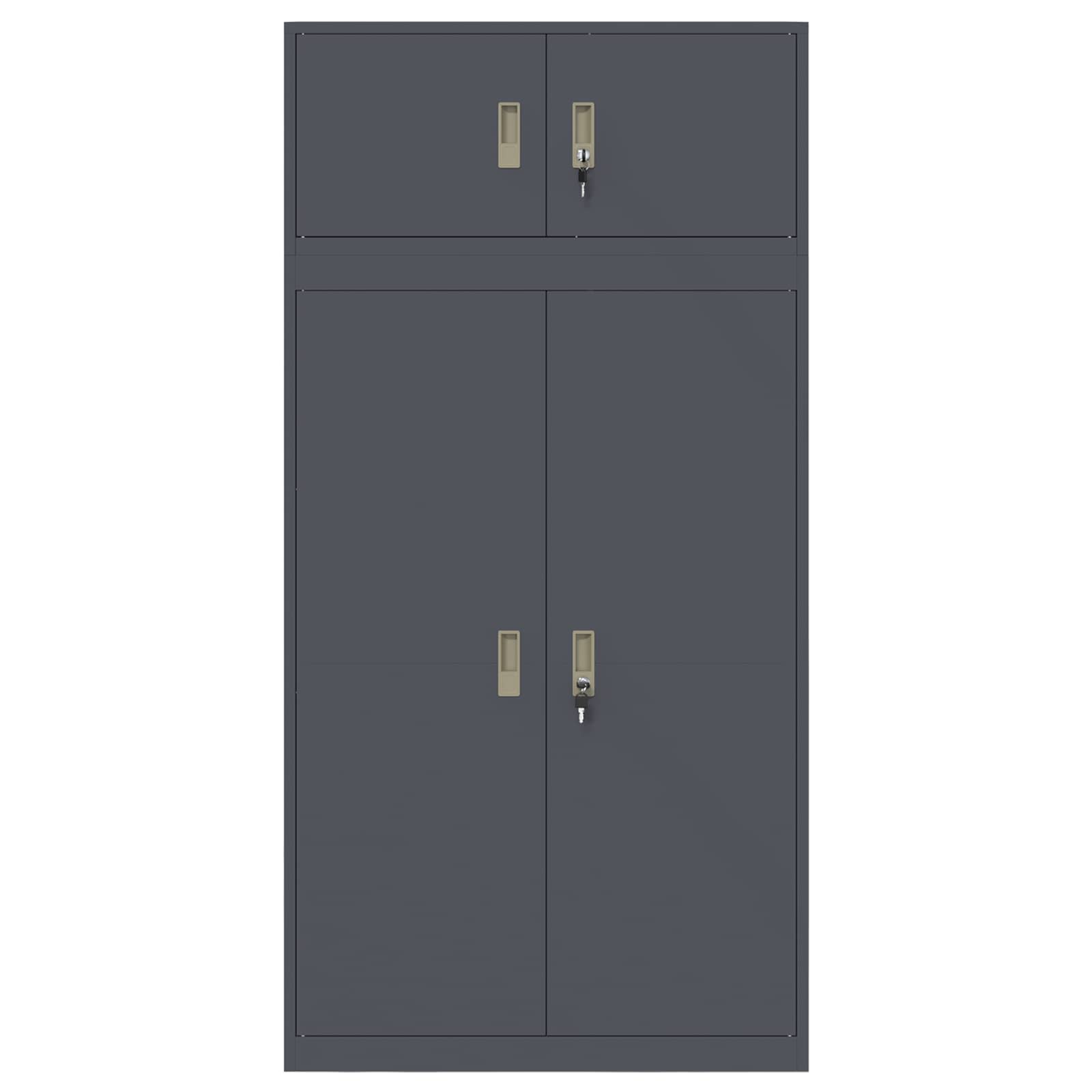 Ντουλάπι αποθήκευσης 2 τμχ. Ανθρακί 90 x 40 x 180 cm Ατσάλι - Pakobazaar