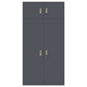 Ντουλάπι αποθήκευσης 2 τμχ. Ανθρακί 90 x 40 x 180 cm Ατσάλι - Pakobazaar