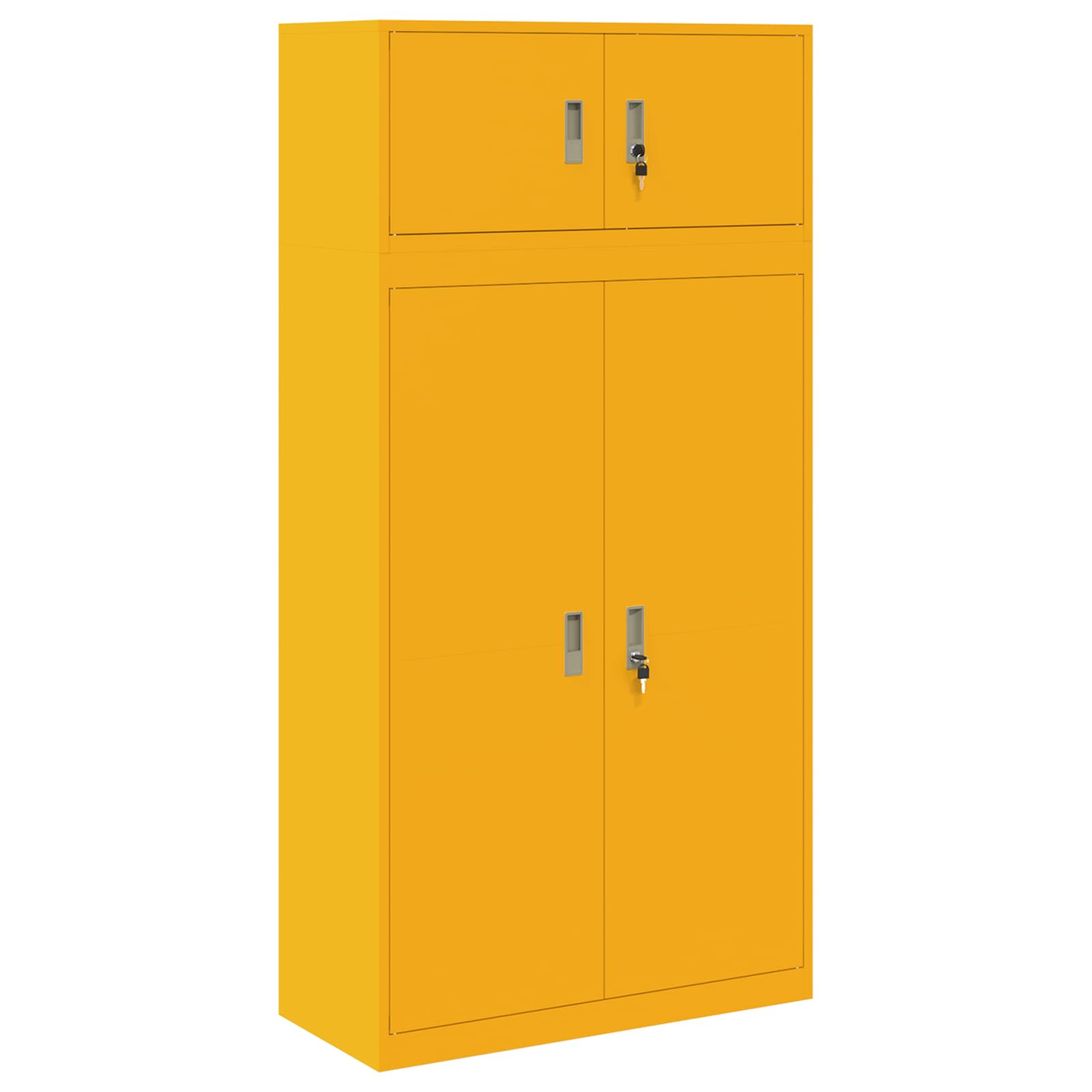 Ντουλάπι αποθήκευσης 2 τμχ. Μουσταρδί 90 x 40 x 180 cm Ατσάλι