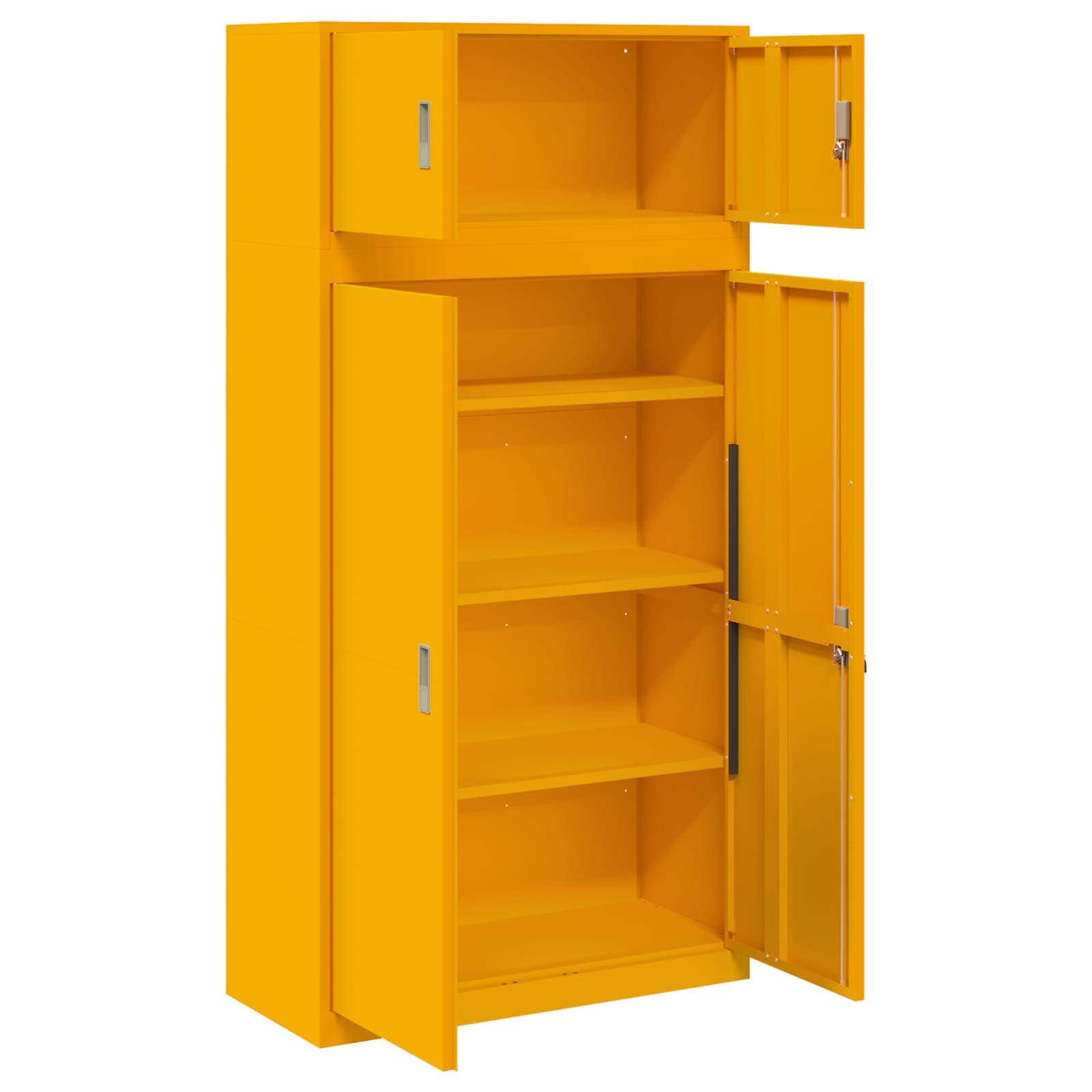 Ντουλάπι αποθήκευσης 2 τμχ. Μουσταρδί 90 x 40 x 180 cm Ατσάλι