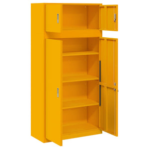 Ντουλάπι αποθήκευσης 2 τμχ. Μουσταρδί 90 x 40 x 180 cm Ατσάλι