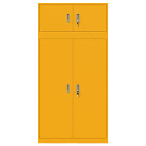 Ντουλάπι αποθήκευσης 2 τμχ. Μουσταρδί 90 x 40 x 180 cm Ατσάλι