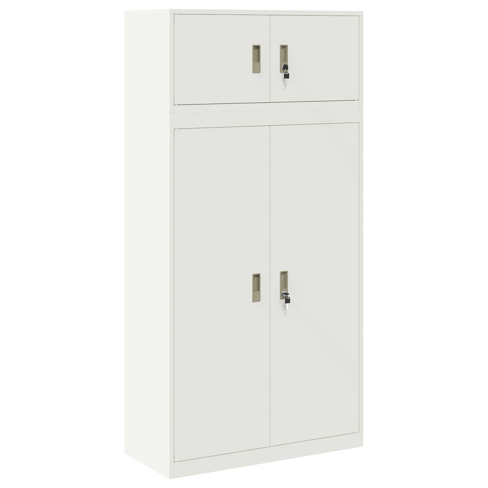 Ντουλάπι αποθήκευσης 2 τμχ. Λευκός 90 x 40 x 180 cm Ατσάλι