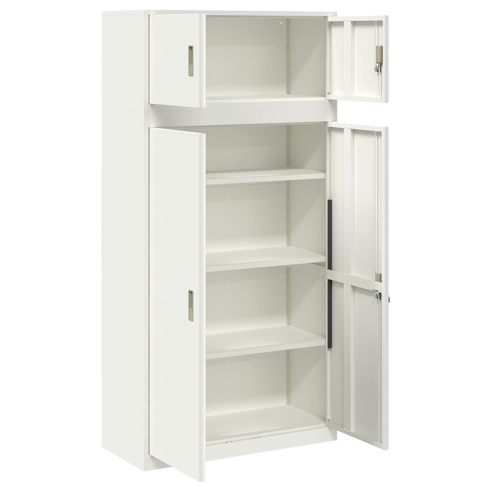 Ντουλάπι αποθήκευσης 2 τμχ. Λευκός 90 x 40 x 180 cm Ατσάλι