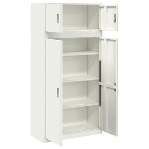 Ντουλάπι αποθήκευσης 2 τμχ. Λευκός 90 x 40 x 180 cm Ατσάλι