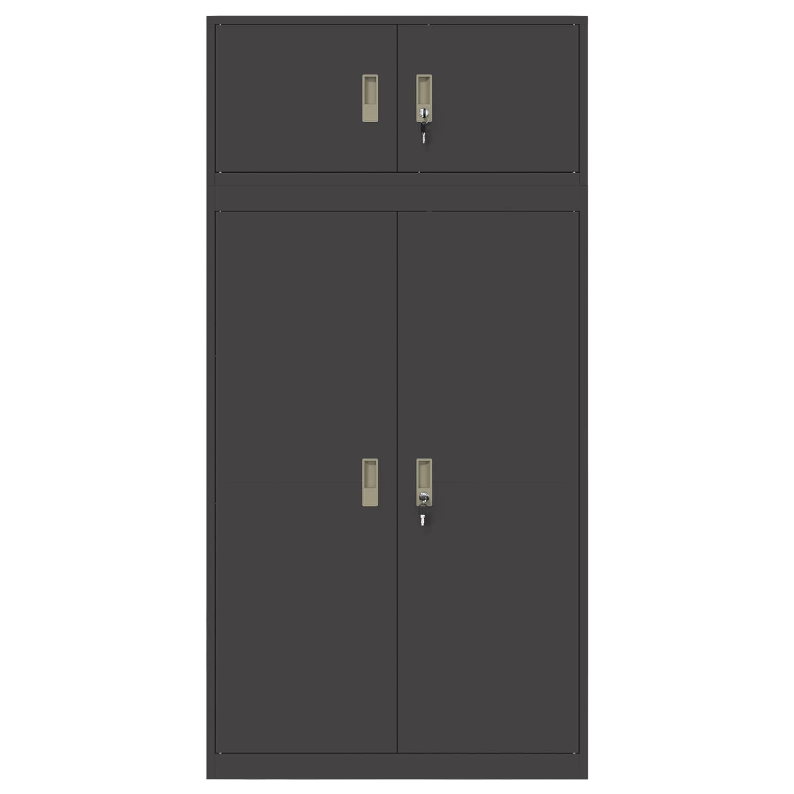 Ντουλάπι αποθήκευσης 2 τμχ. Μαύρο 90 x 40 x 220 cm Ατσάλι