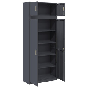 Ντουλάπι αποθήκευσης 2 τμχ. Ανθρακί 90 x 40 x 220 cm Ατσάλι