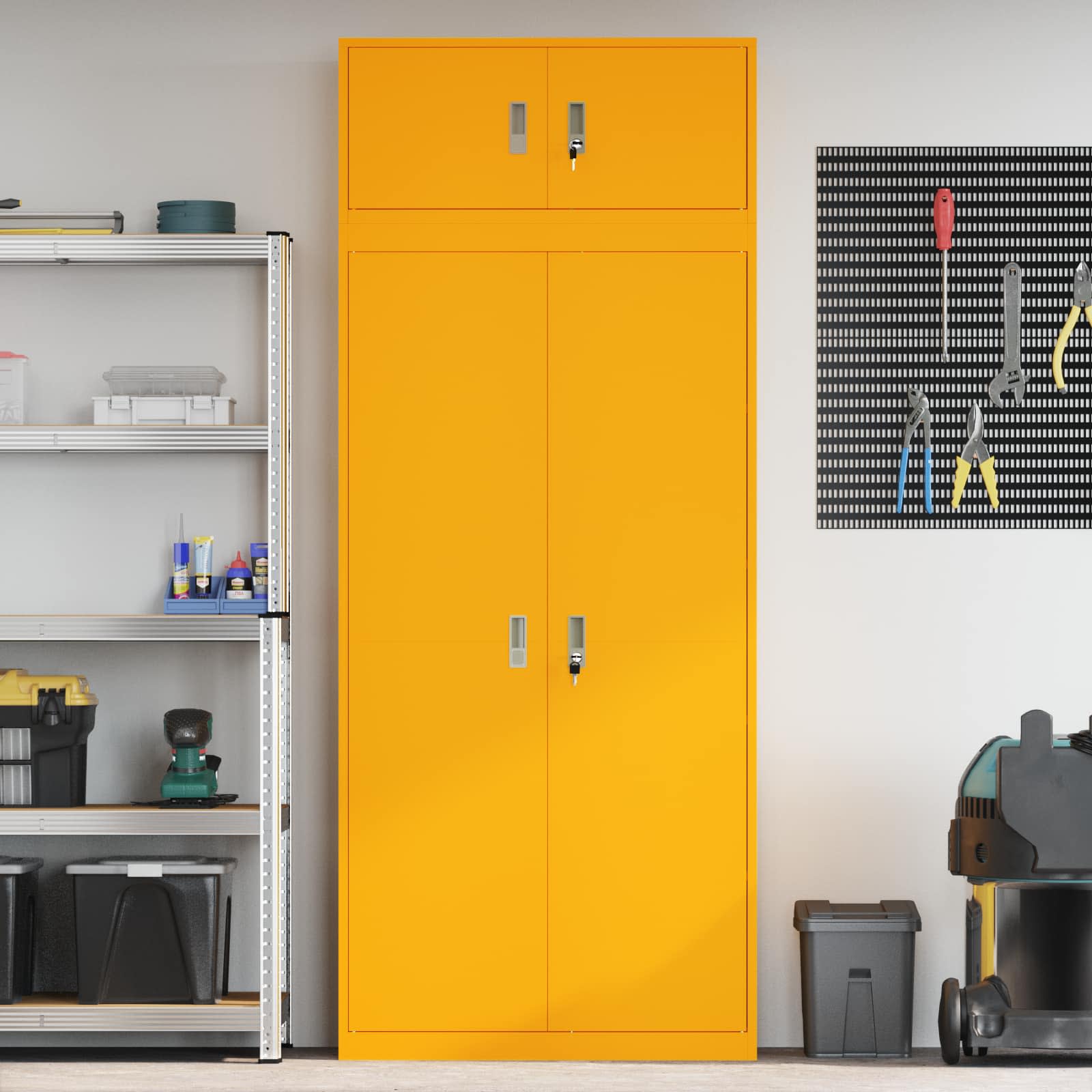 Ντουλάπι αποθήκευσης 2 τμχ. Μουσταρδί 90 x 40 x 220 cm Ατσάλι