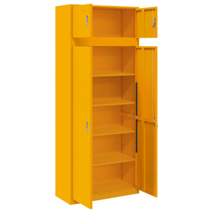 Ντουλάπι αποθήκευσης 2 τμχ. Μουσταρδί 90 x 40 x 220 cm Ατσάλι