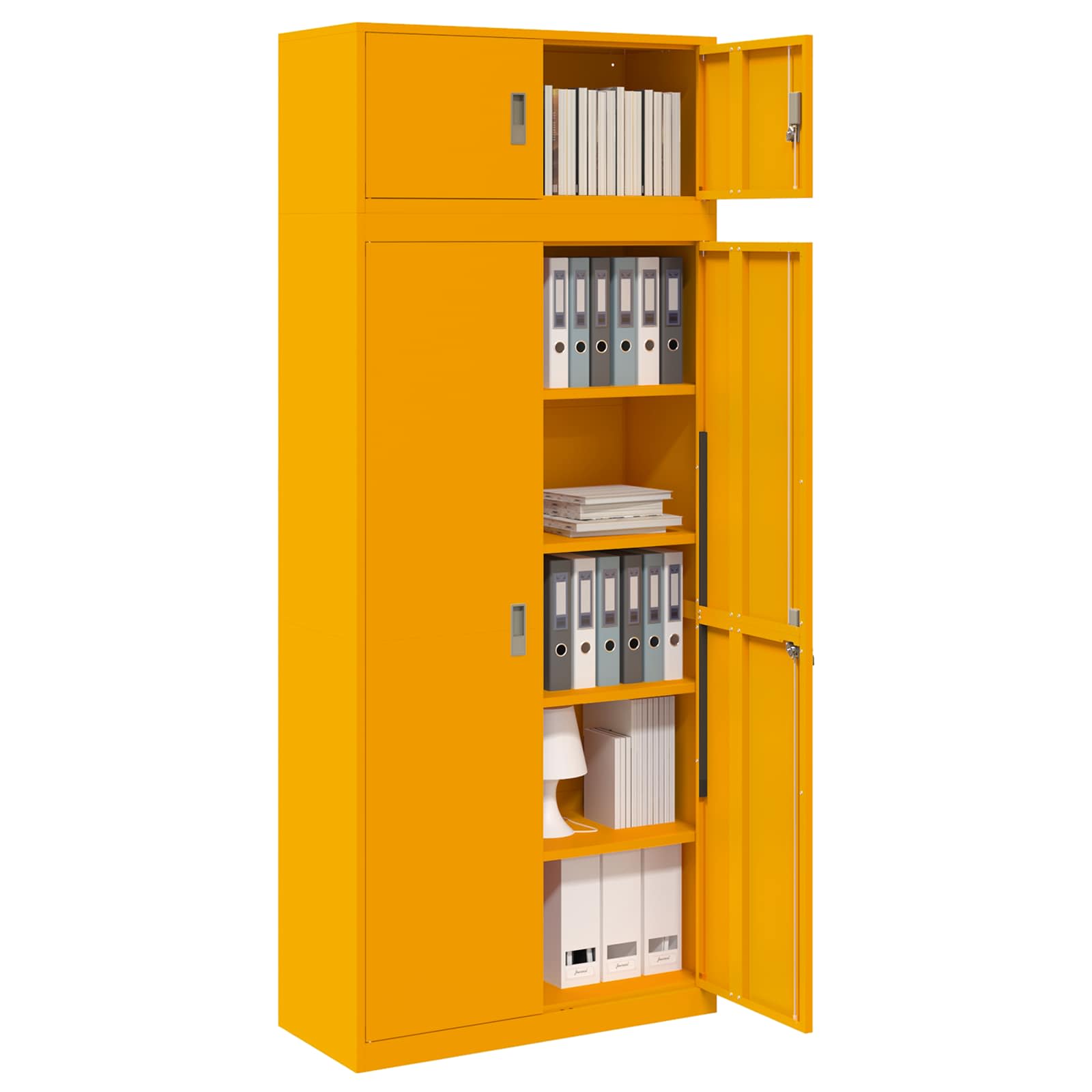 Ντουλάπι αποθήκευσης 2 τμχ. Μουσταρδί 90 x 40 x 220 cm Ατσάλι